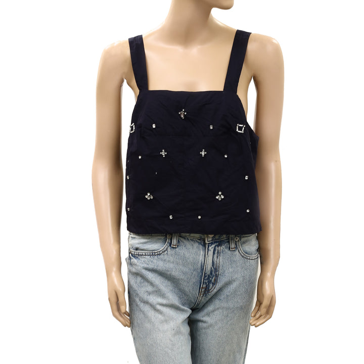 Anthropologie Maeve Sleeveless Embellished Beaded Blouse Top
