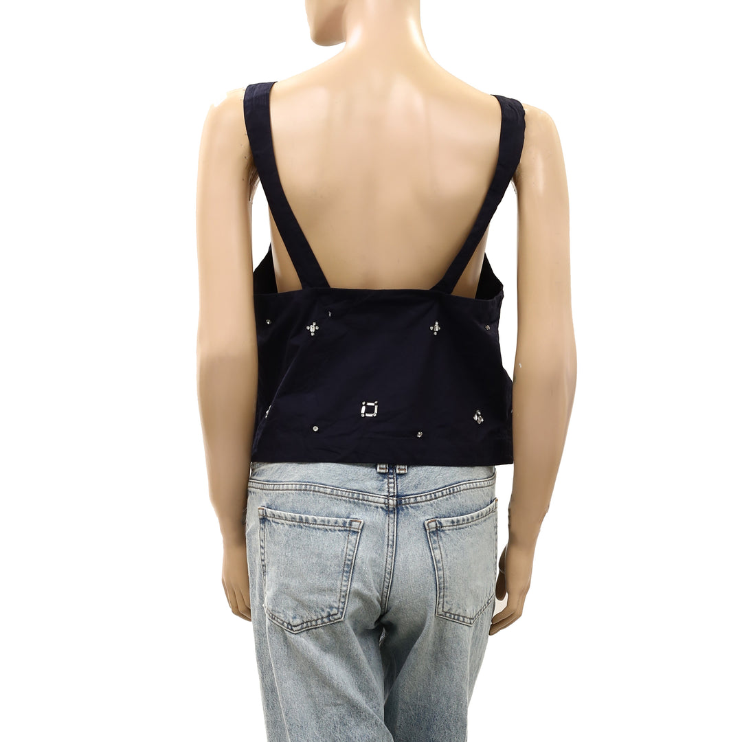 Anthropologie Maeve Sleeveless Embellished Beaded Blouse Top