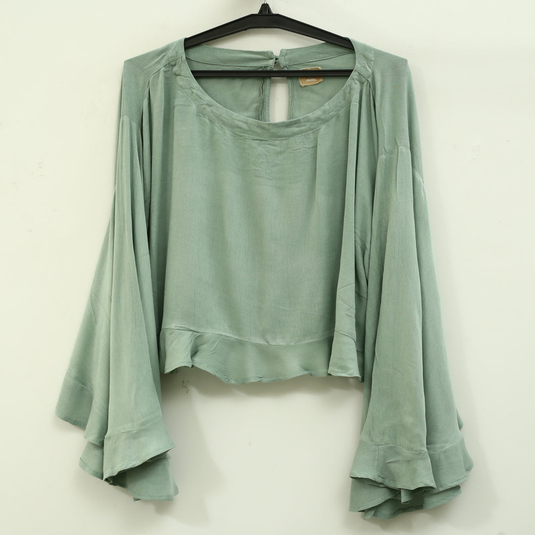 Free People Free Est Delilah Cropped Blouse Top