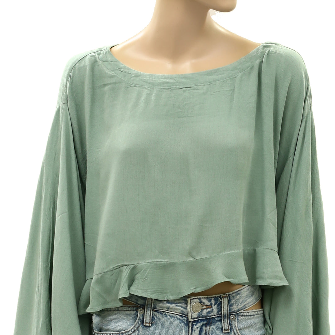 Free People Free Est Delilah Cropped Blouse Top