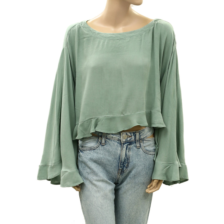 Free People Free Est Delilah Cropped Blouse Top