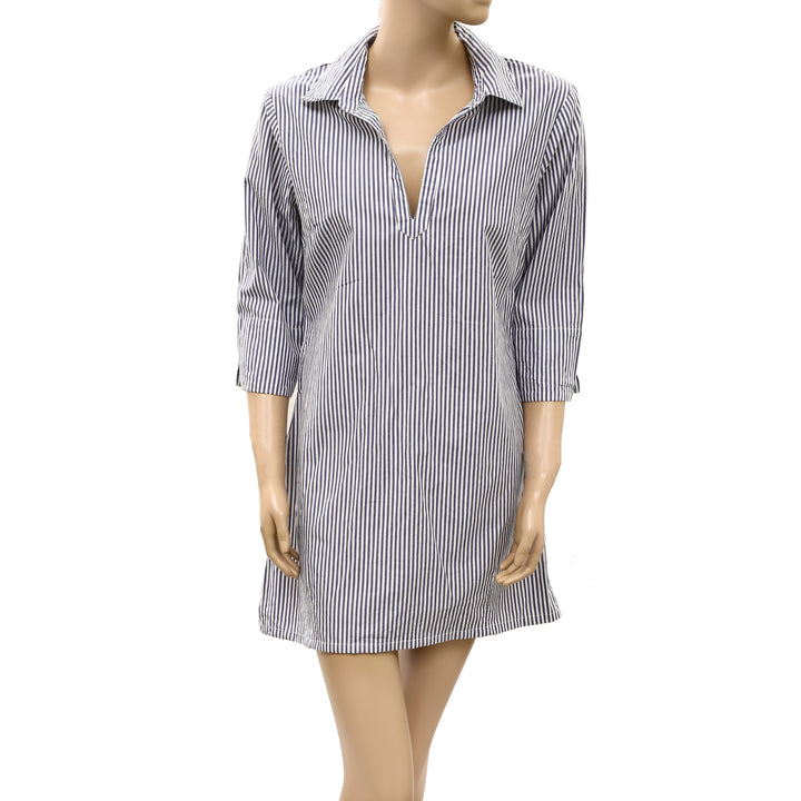 Lawrence Grey New York Striped Tunic Shirt Dress