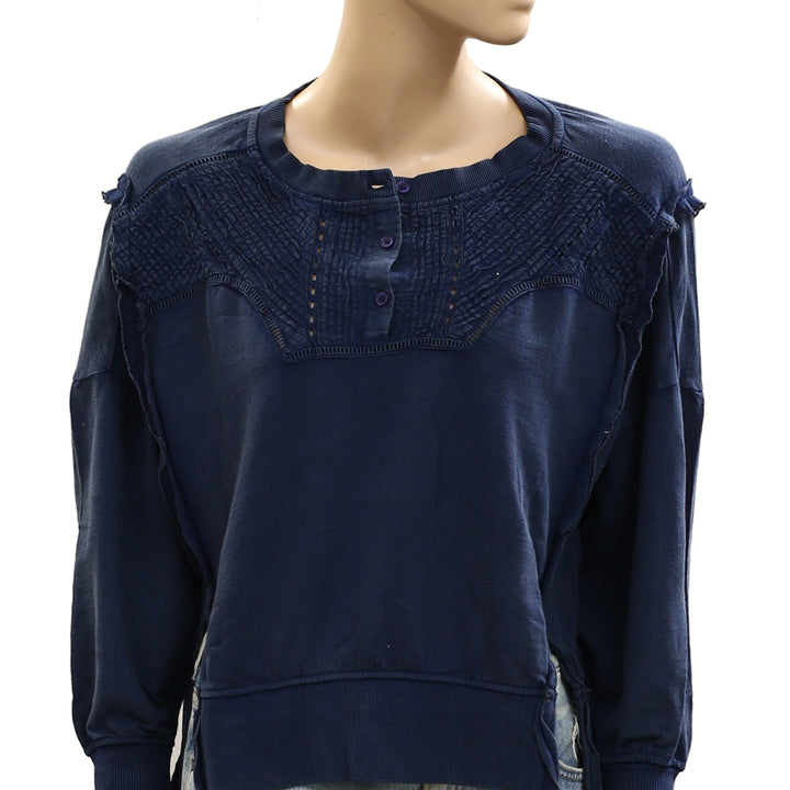 Anthropologie Pilcro Pintuck Sweatshirt Top
