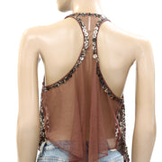 Free People All That Glitters Tank Blouse Top