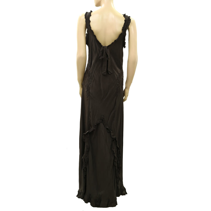 Zara ZW Collection Floral Embroidered Long Dress
