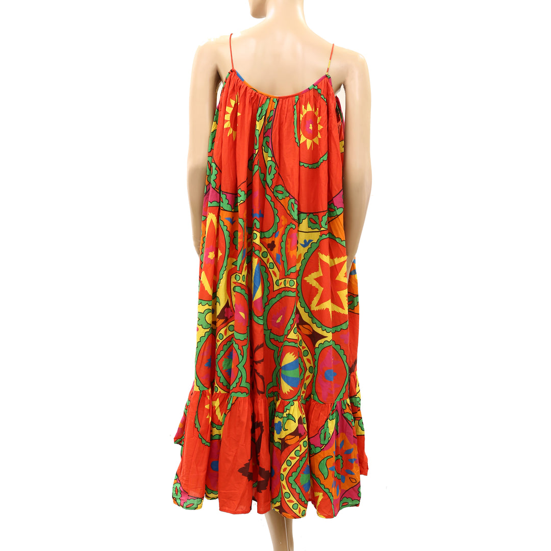 Rhode Lea Uzbek  Printed Midi Dress