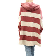 Free People Spotted In Stripes Pullover Hoodie Top