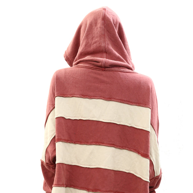 Free People Spotted In Stripes Pullover Hoodie Top