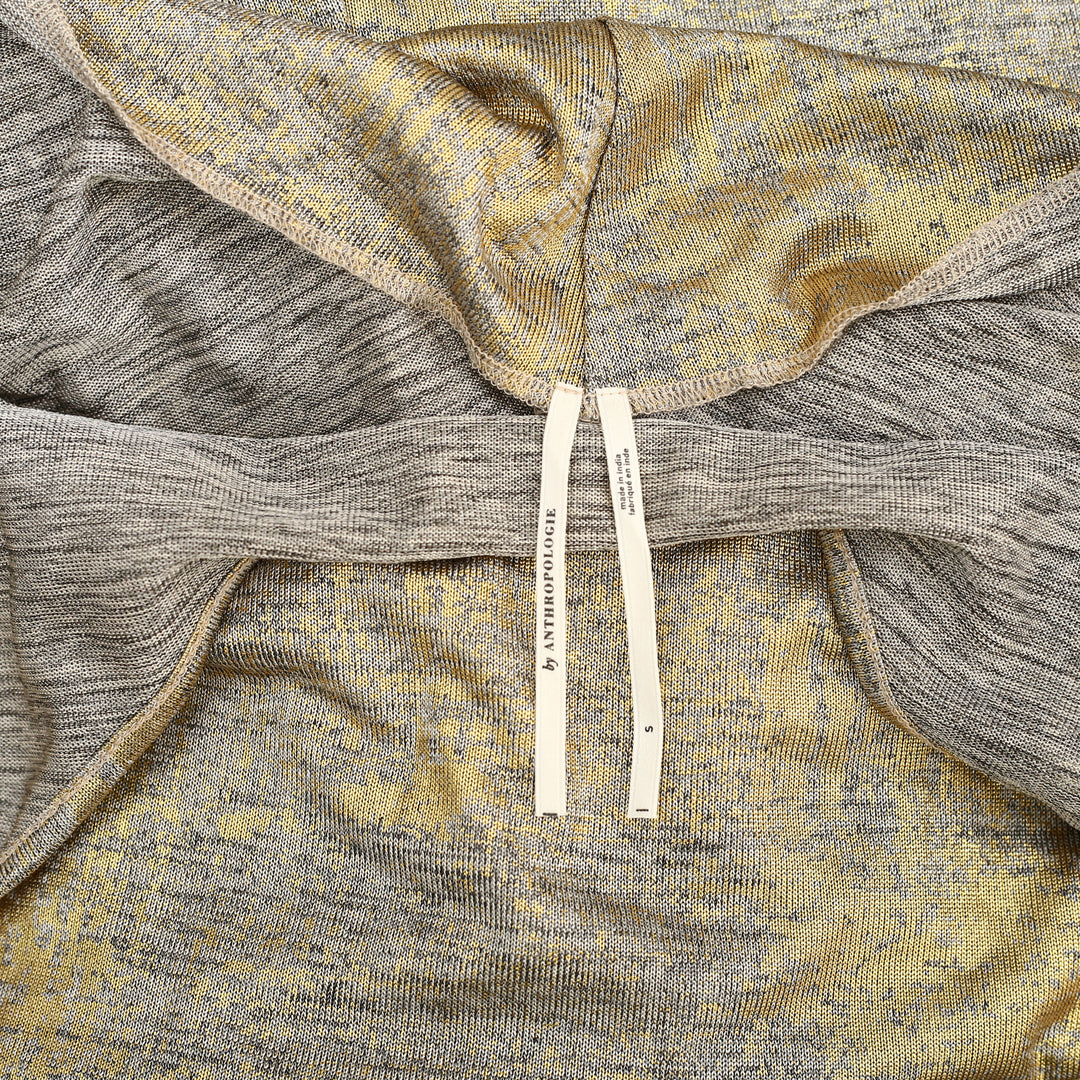 By Anthropologie Sleeveless Heather Shine Draped-Back Midi Dress