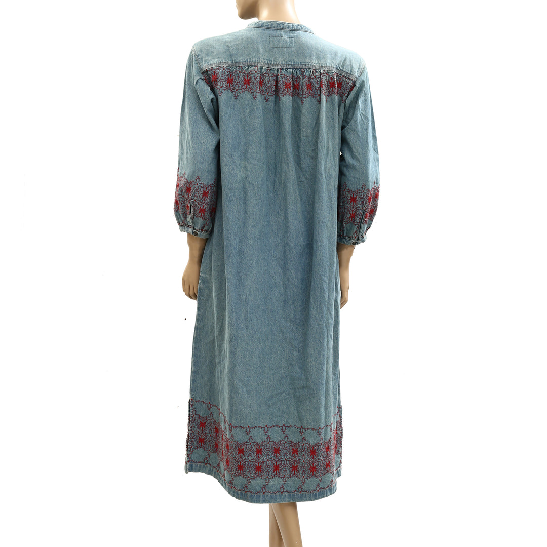 Current\Elliott Floral Embroidered Midi Dress