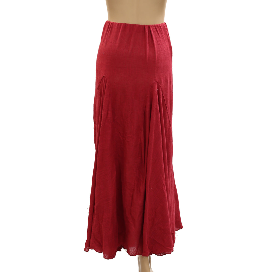 Free People Madras That Solid Linen Maxi Skirt
