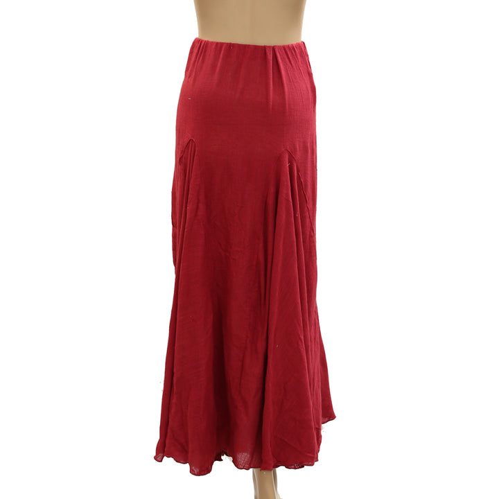 Free People Madras That Solid Linen Maxi Skirt