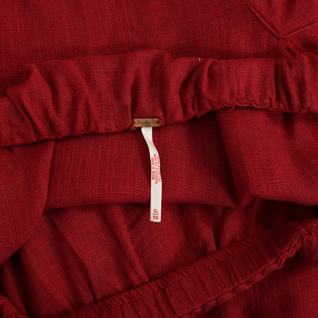 Free People Madras That Solid Linen Maxi Skirt