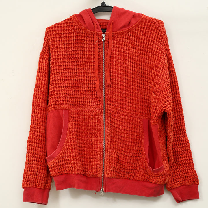 BDG Urban Outfitters Field Day Waffle Knit Zip-Up Hoodie Sweatshirt