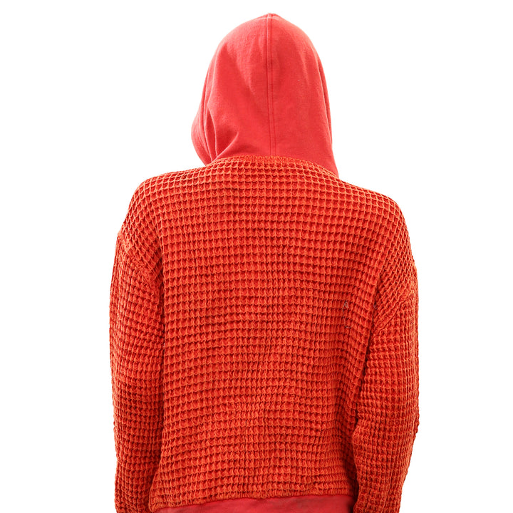 BDG Urban Outfitters Field Day Waffle Knit Zip-Up Hoodie Sweatshirt