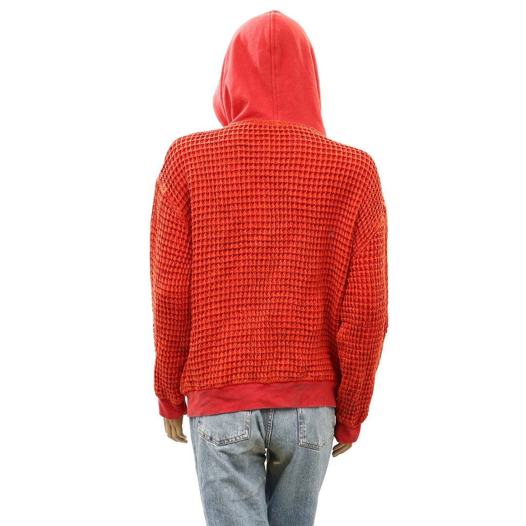 BDG Urban Outfitters Field Day Waffle Knit Zip-Up Hoodie Sweatshirt