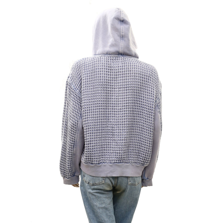 BDG Urban Outfitters Field Day Waffle Knit Zip-Up Hoodie Sweatshirt