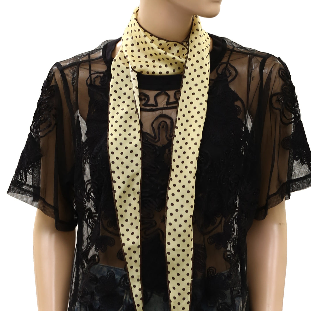 Free People Tilly Skinny Silk Convertible Scarf Neck Handbag Print