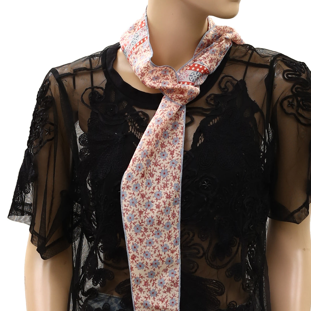 Free People Tilly Skinny Silk Convertible Scarf Neck Handbag Print