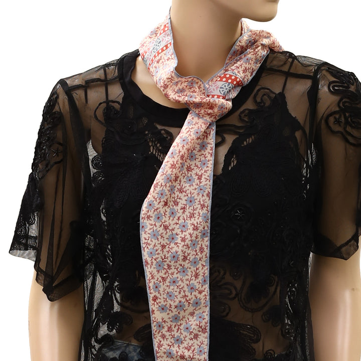 Free People Tilly Skinny Silk Convertible Scarf Neck Handbag Print