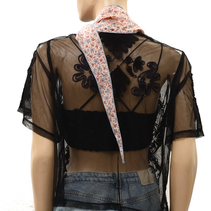 Free People Tilly Skinny Silk Convertible Scarf Neck Handbag Print
