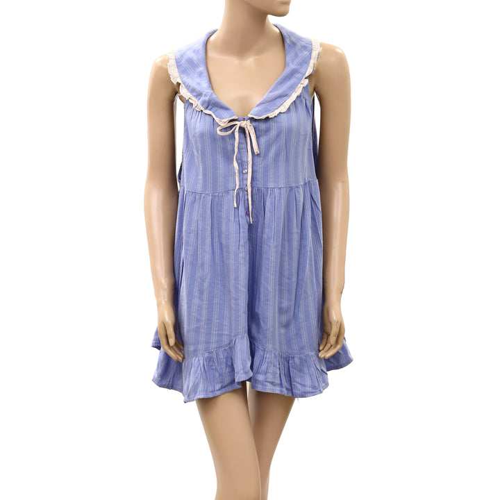 Out From Under Urban Outfitter Lottie Ruffle Collar Babydoll Sleep Dress