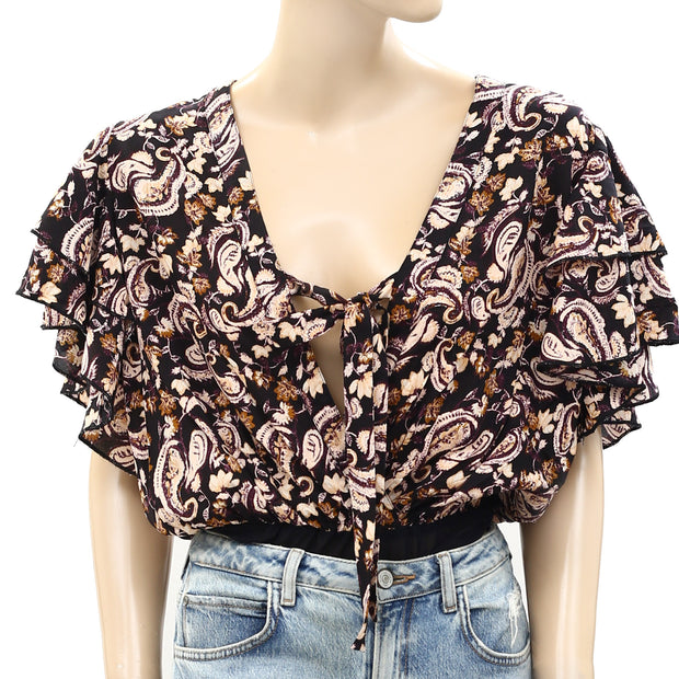 Intimately Free People Call Me Later Printed Bodysuit Top