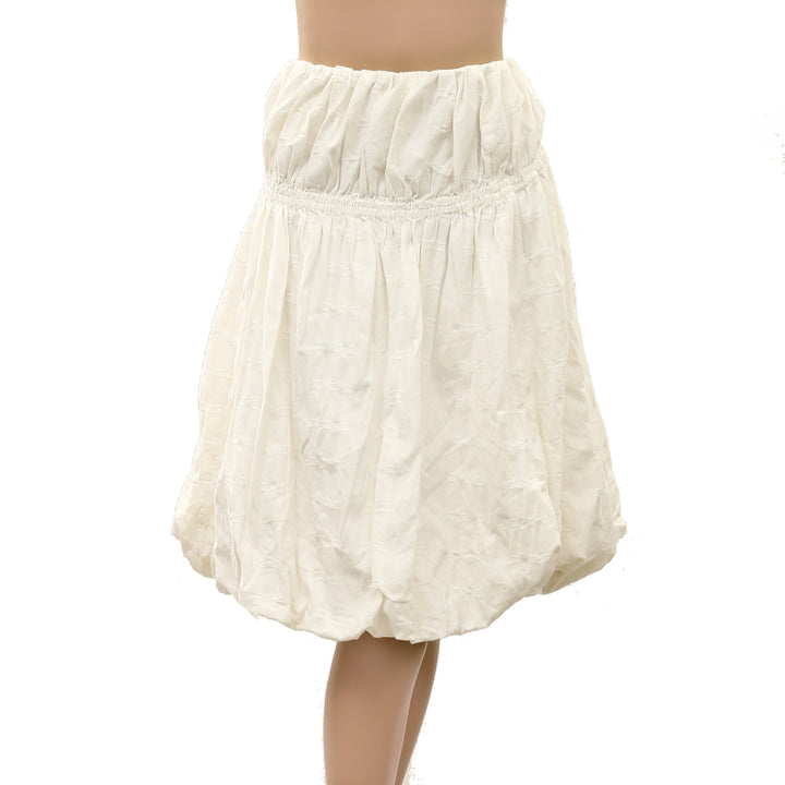 Free People High-rise Textured Bubble Midi Skirt