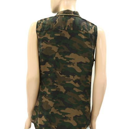 Laurence Dolige Paris Military Printed Tunic Top