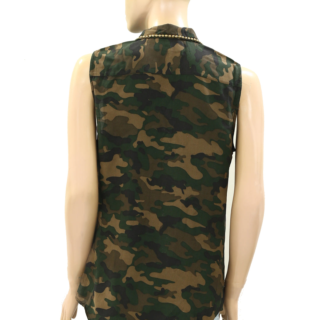 Laurence Dolige Paris Military Printed Tunic Top