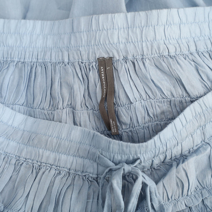 By Anthropologie Smocked Drawstring Midi Skirt