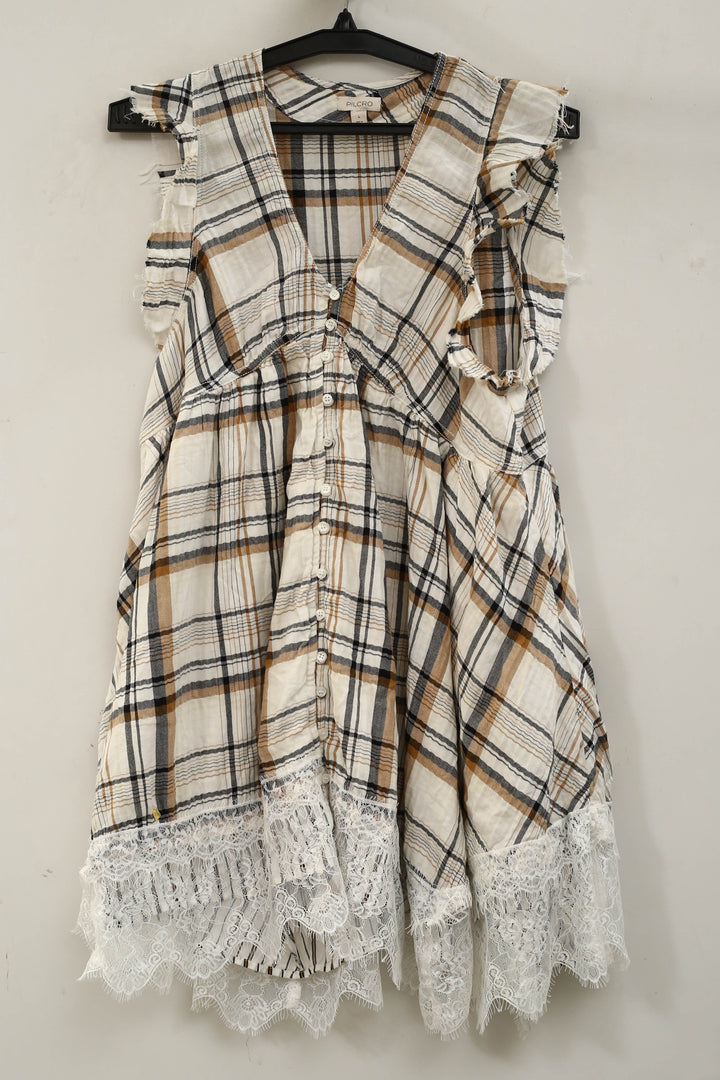 By Anthropologie Pilcro Flutter-Sleeve Buttondown Mini Dress
