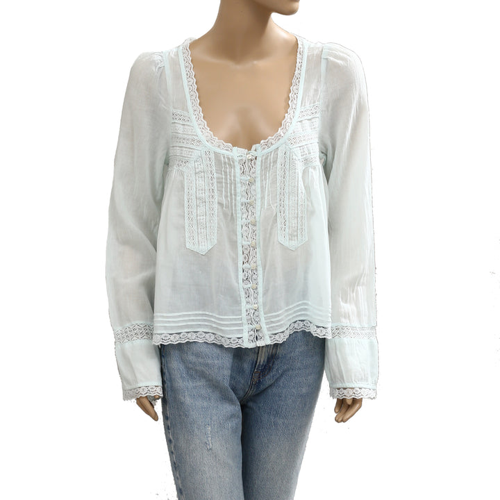 Free People Forevermore Long-Sleeve Blouse Top