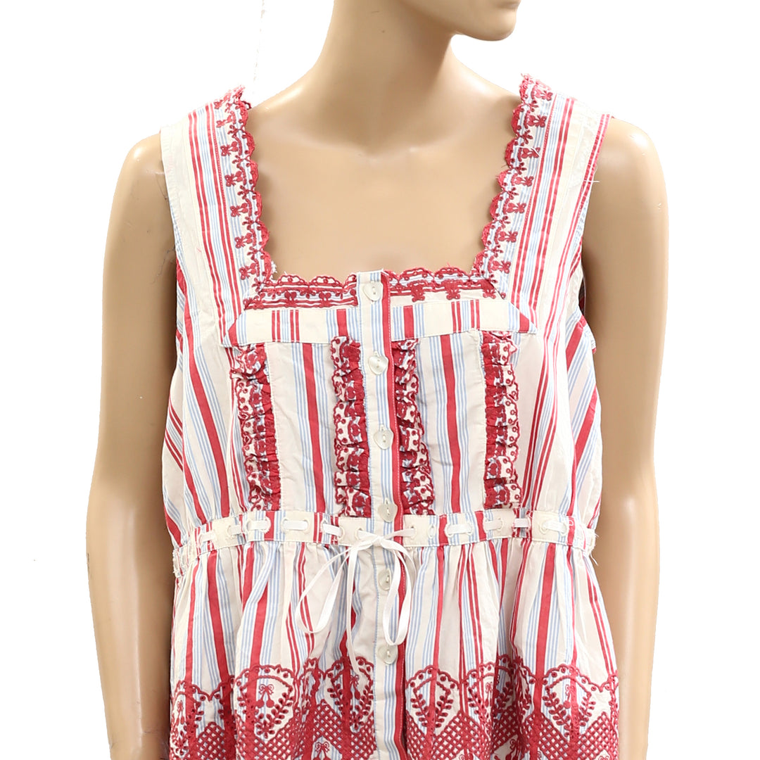 Damson Madder Amaya Sleeveless Embroidered Blouse Top