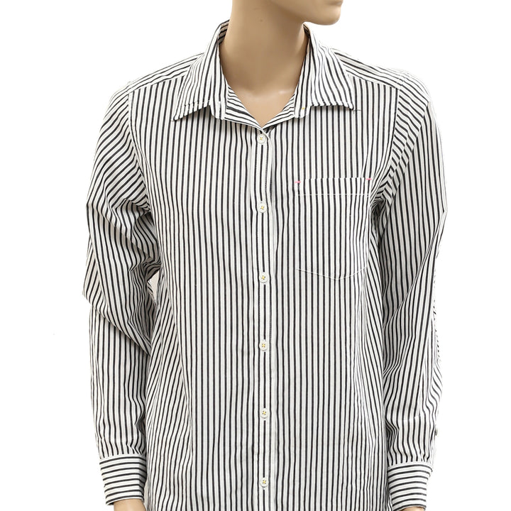 Kerri Rosenthal Striped Print Buttondown Shirt Top