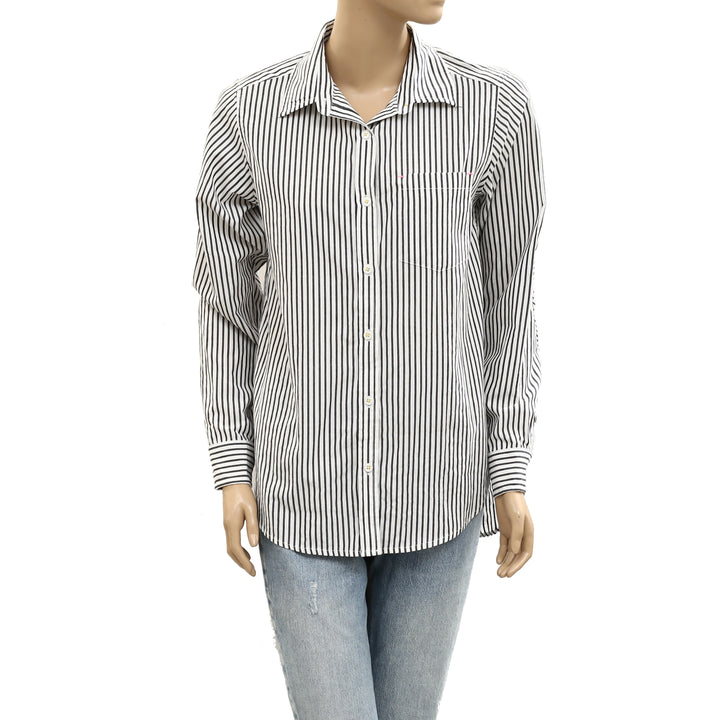 Kerri Rosenthal Striped Print Buttondown Shirt Top