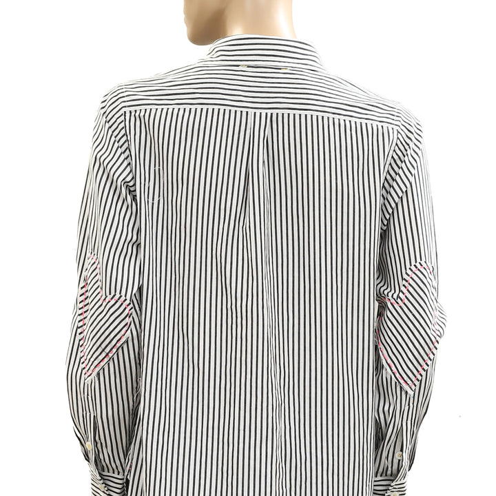Kerri Rosenthal Striped Print Buttondown Shirt Top