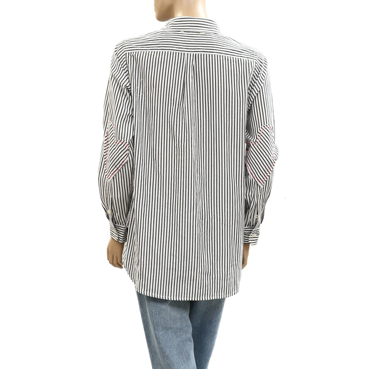 Kerri Rosenthal Striped Print Buttondown Shirt Top