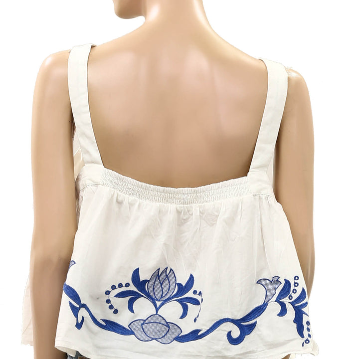 By Anthropologie Cotton Eyelet Embroidered Cutwork Tank Top