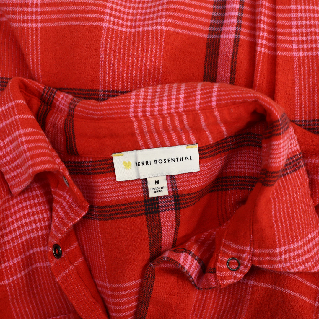 Kerri Rosenthal Pia Western Flannel Plaid Shirt Top