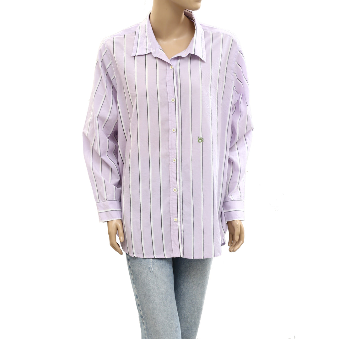 Kerri Rosenthal Mia Stripe Shirt Blouse Top