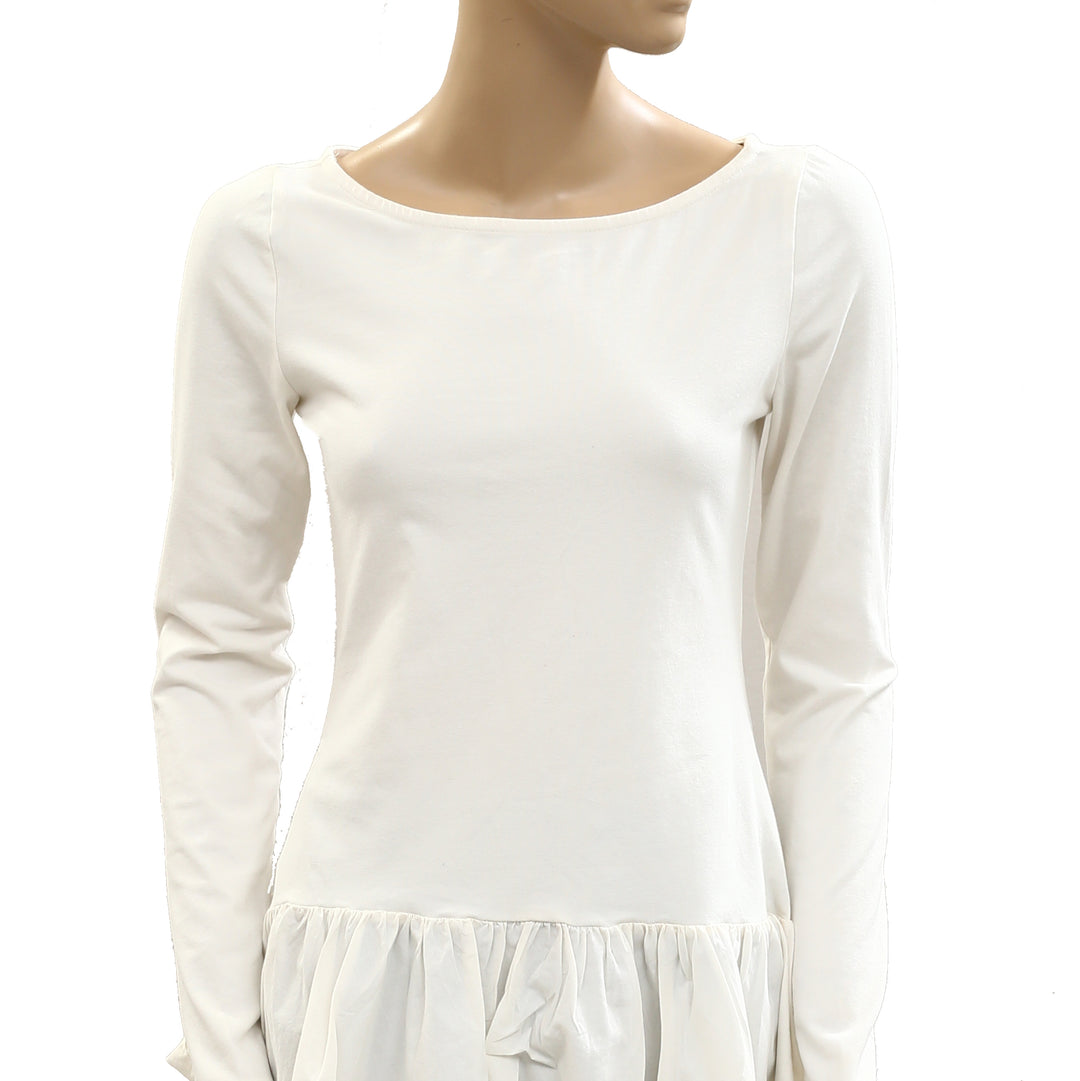 Anthropologie Maeve Long-Sleeve Peplum Tunic Top