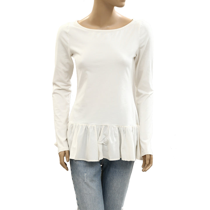 Anthropologie Maeve Long-Sleeve Peplum Tunic Top