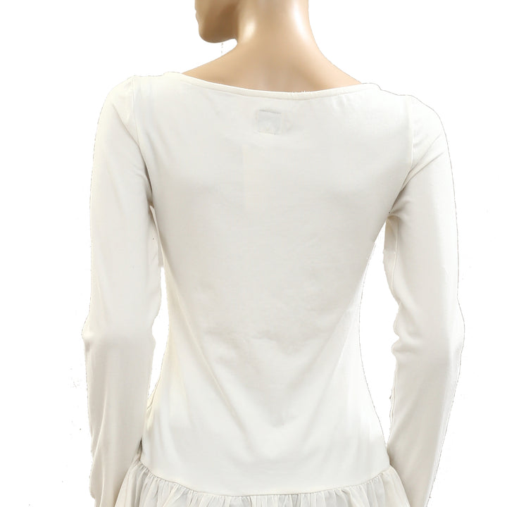 Anthropologie Maeve Long-Sleeve Peplum Tunic Top