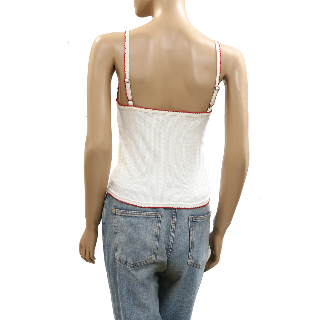 Free People Floral Embroidered Tank Cami Blouse Top