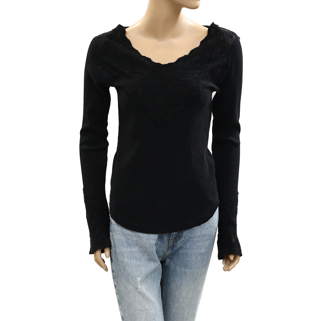 Free People Butterfly Cuff Blouse Top