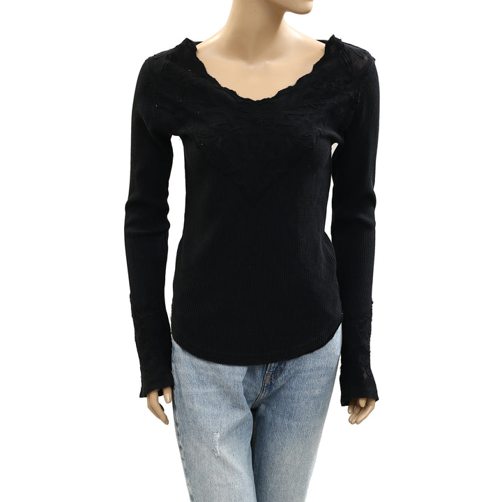 Free People Butterfly Cuff Blouse Top