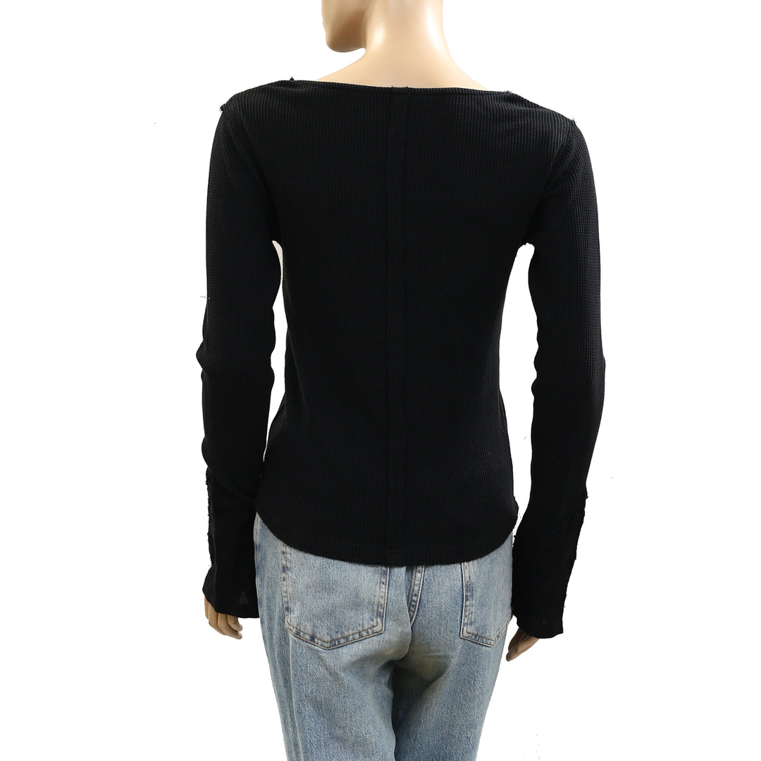 Free People Butterfly Cuff Blouse Top