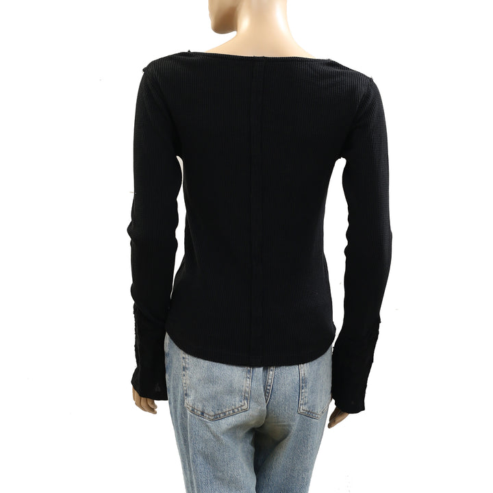 Free People Butterfly Cuff Blouse Top