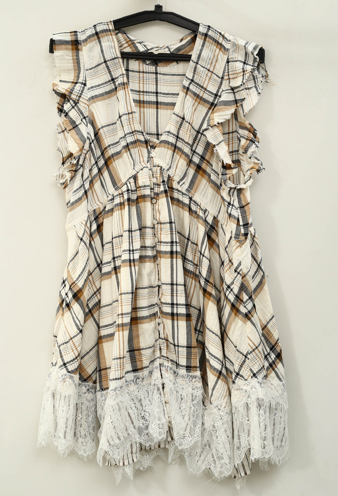 By Anthropologie Pilcro Flutter-Sleeve Buttondown Mini Dress